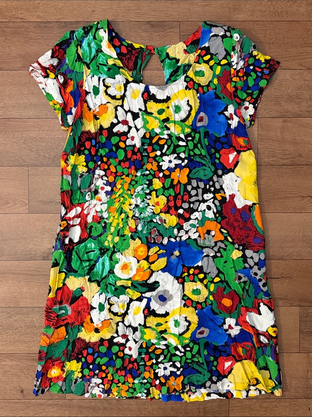 Jams World Size Large Flower Jazz Mini Shift Dress Vintage Made In Hawaii 90’s L
